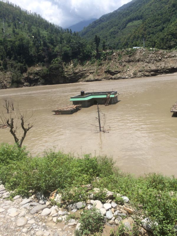 元々の住宅地も水没